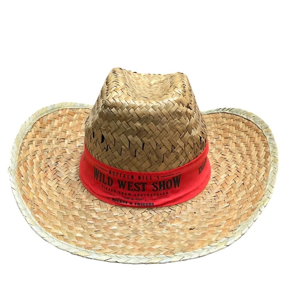 Disney Buffalo Wild West Straw Western Hat Disneyland Paris OS EUC
